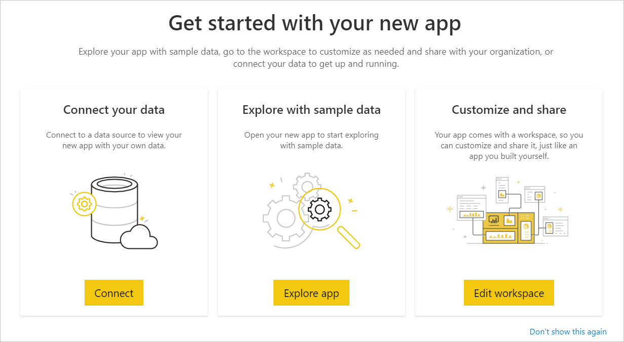 Skærmbillede, der viser siden Tilslut appdata.