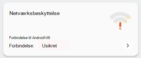 Skærmbillede, der viser feltet til netværksbeskyttelse for sikkerhedsadministratorer.