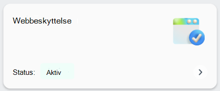 Skærmbillede af et felt, der viser, om webbeskyttelse er aktiveret på en enhed.