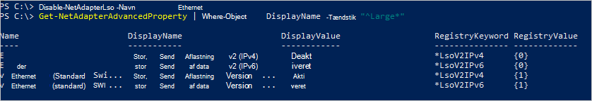 Deaktiver LSO-status.