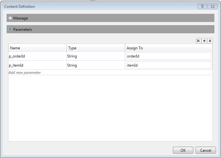 Specifying parameters for the second receive