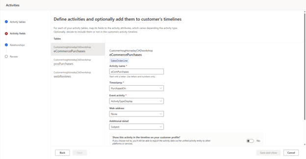 Skærmbillede af intelligent tilknytning i Dynamics 365 Customer Insights.