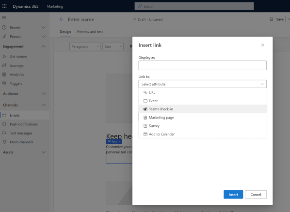 Funktionsrig tekstlinkdialog