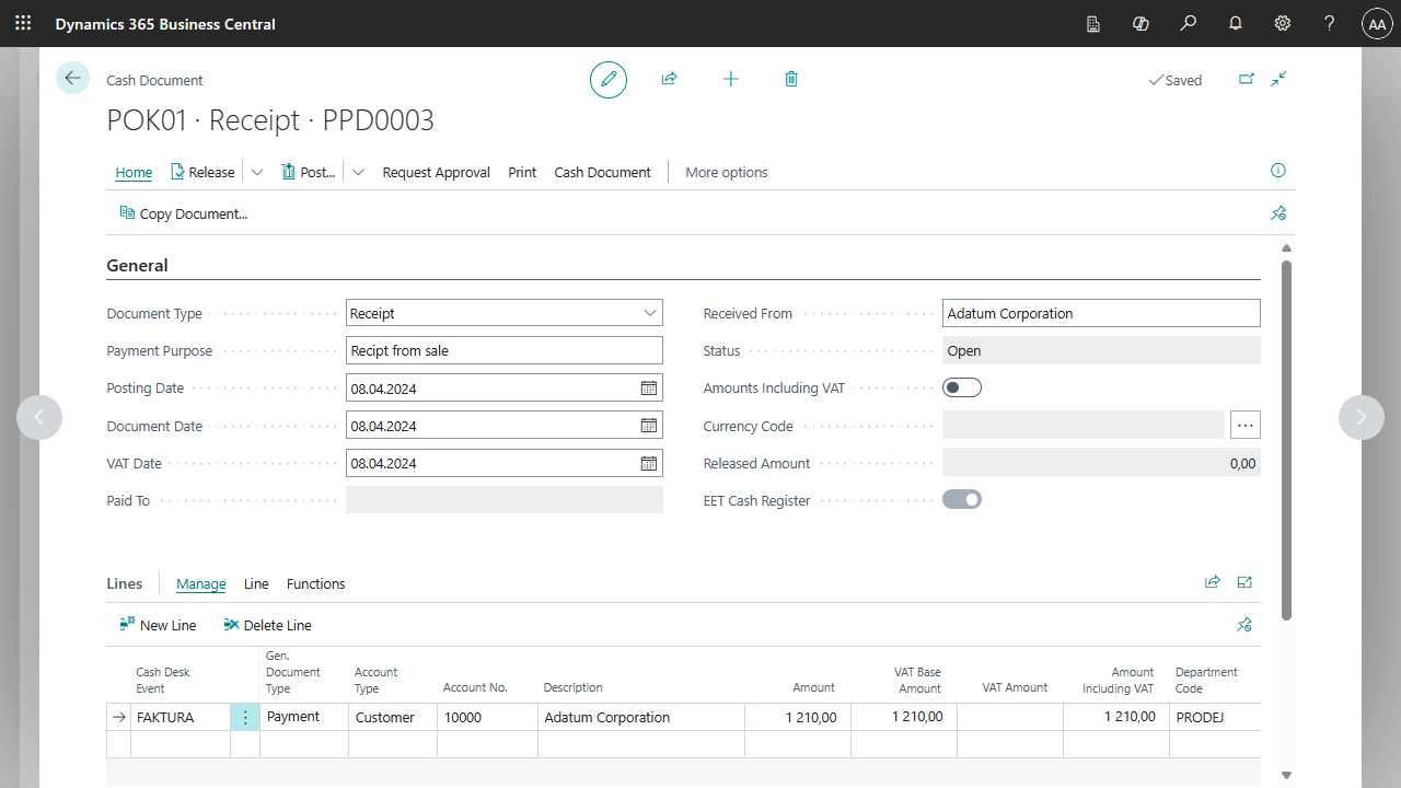 Cash Desk documents