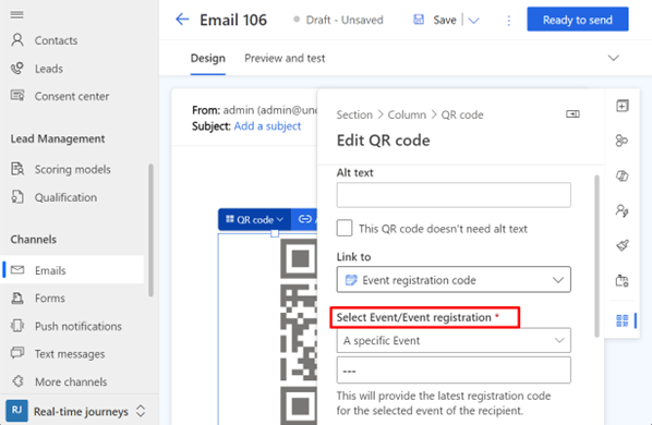 Vedhæfte det specifikke arrangement med QR-koden