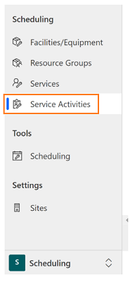 Vælg Serviceaktiviteter.