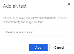 Føje alternativ tekst til logoet.