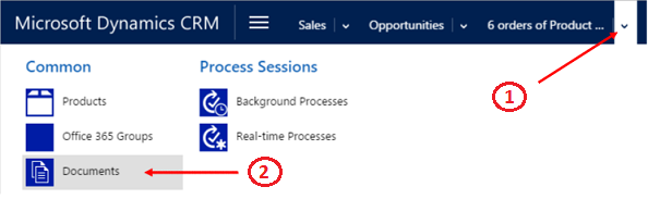 Vælg salgsmuligheder > Dokumenter.
