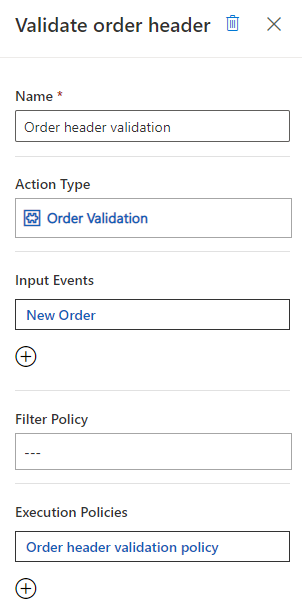 Validate order header properties