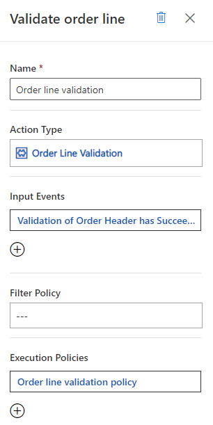 Validate order line properties