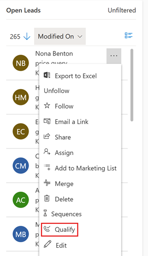 Udfør hurtig handling for poster fra dashboardet.