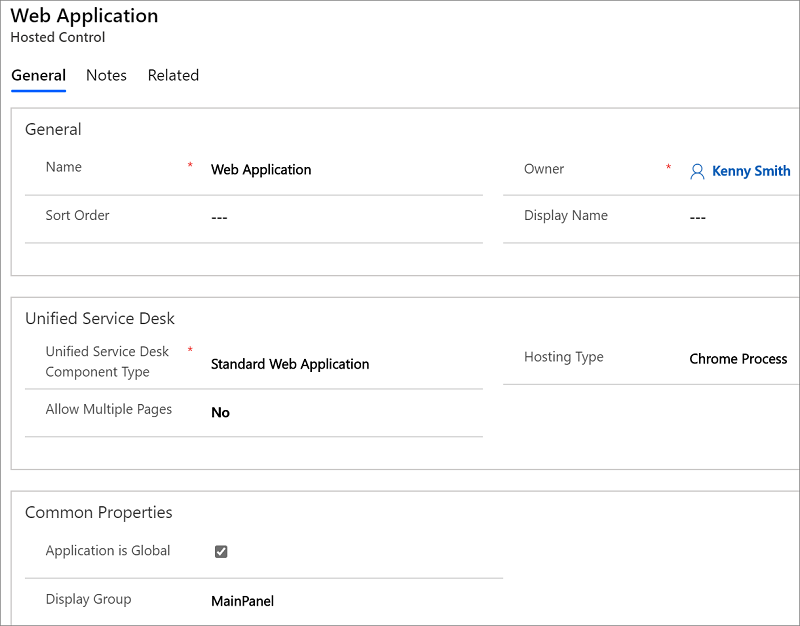 Standard Web Application hosted control.