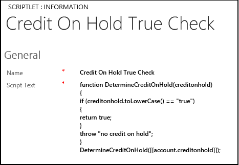 Example scriptlet in Unified Service Desk.