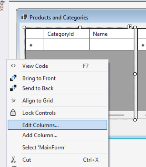 Edit DataGridView columns