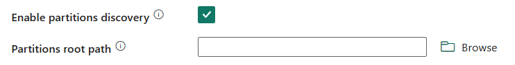 Skærmbillede, der viser Aktivér registrering af partitioner.