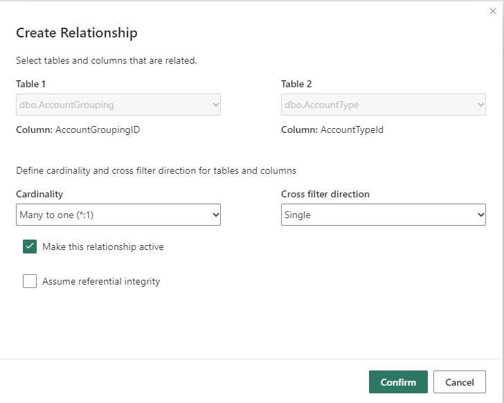 Skærmbillede af skærmbilledet Opret relation.