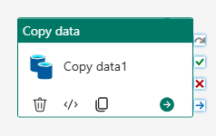 Skærmbillede af kopiér data, der er placeret på designlærredet.