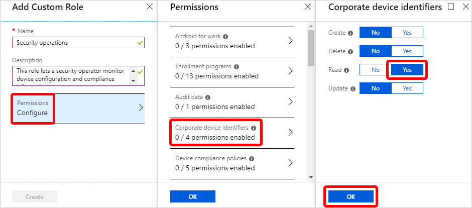 Set Read value for Corporate device identifiers.