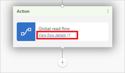 Fremhævelse af oversigt over flowdetaljer i et flow i et emne.