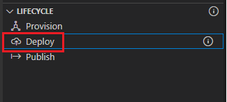 Screenshot showing where to select to deploy to cloud.