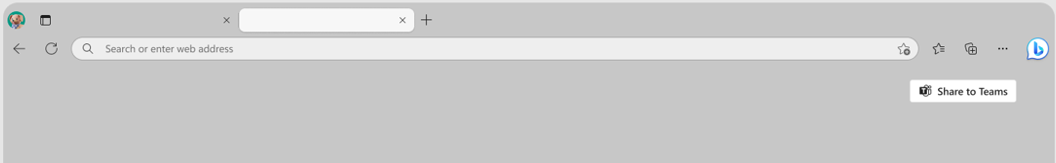 Screenshot shows the Share to Teams button in the browser.