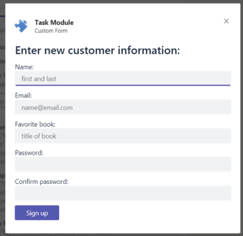 Task Module Custom Form