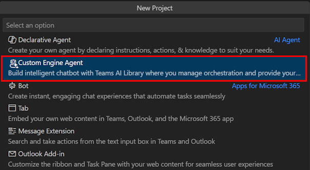 Screenshot shows the Teams Toolkit app templates.