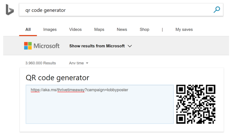 Bing-QR-kodegeneratoren.