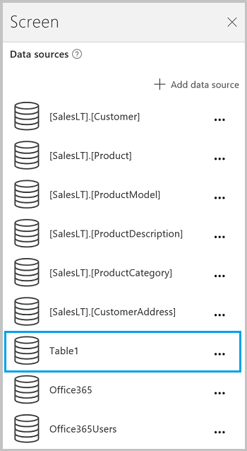 Vælg Excel-tabellen.