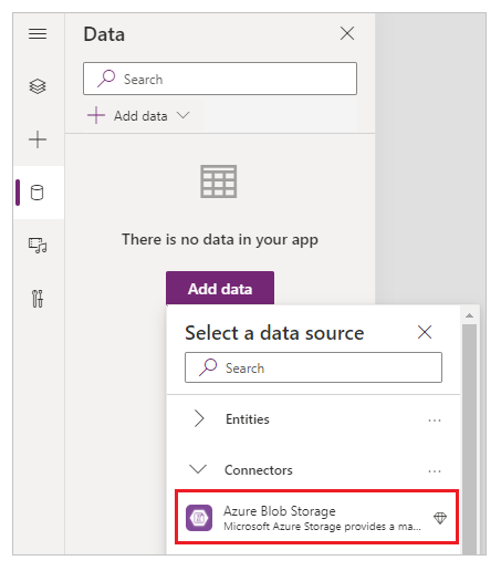 Vælg Azure Blob Storage-forbindelse.