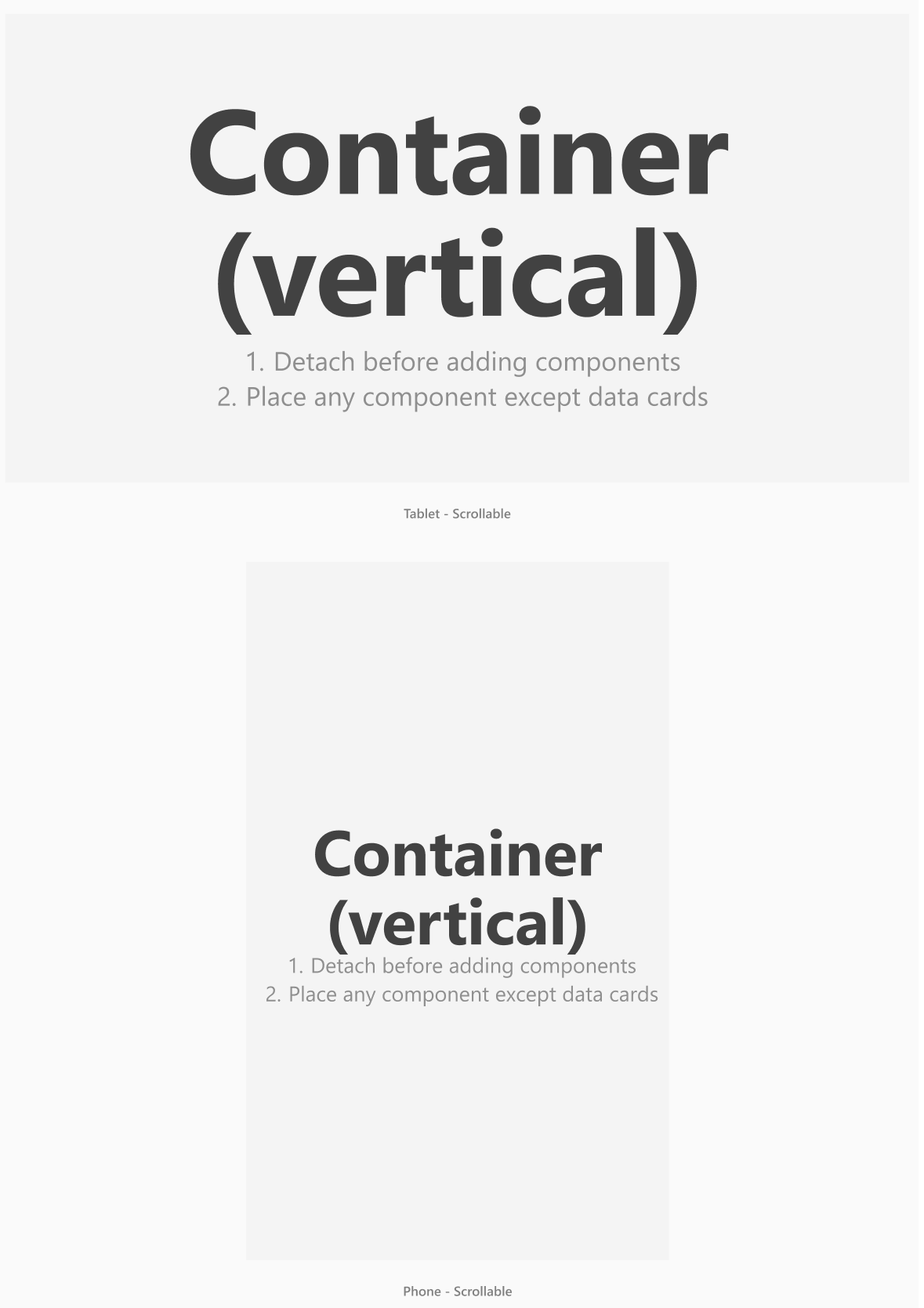 Lodret beholder i formater til tablet- og telefonlayout.