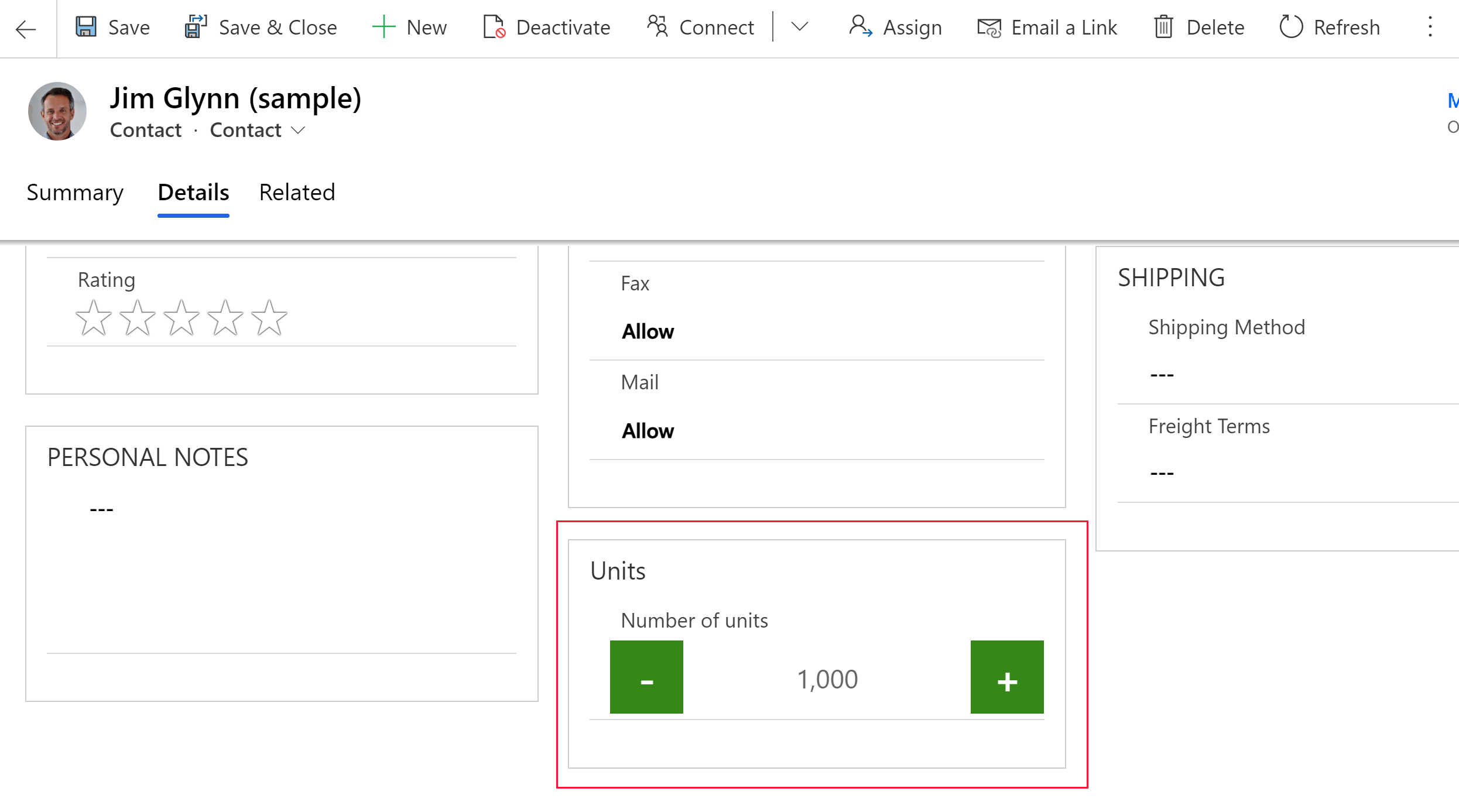 Eksempel på kontrolelement for talinput i en modelbaseret app.