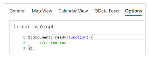 Eksempel på brugerdefineret JavaScript.