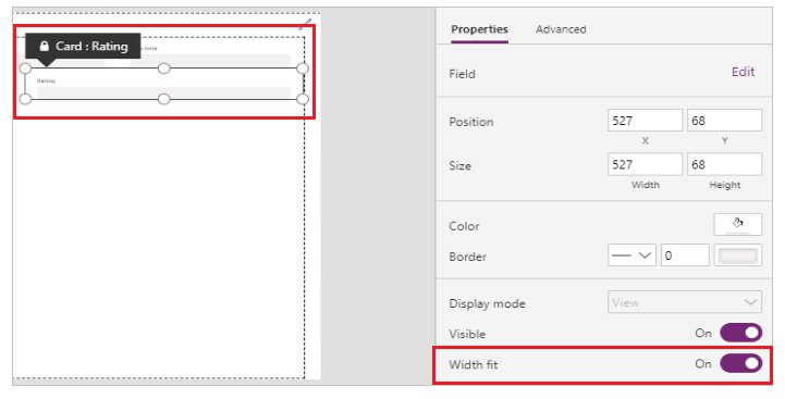 Datakort – egenskaben Width fit.