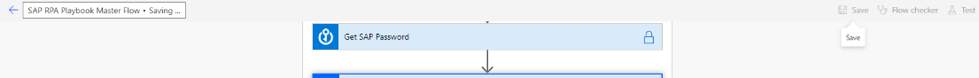 Skærmbillede af knappen Gem i Power Automate-flowdesigneren.