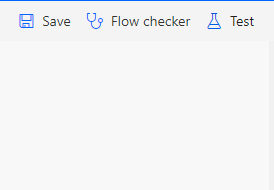 Skærmbillede af knappen Test i Power Automate-flowdesigneren.