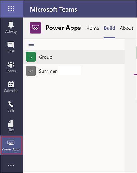 Vælg Power Apps.