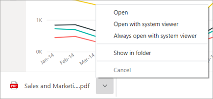 Skærmbillede, der viser PDF-indstillingerne i venstre hjørne af Chrome-browseren.