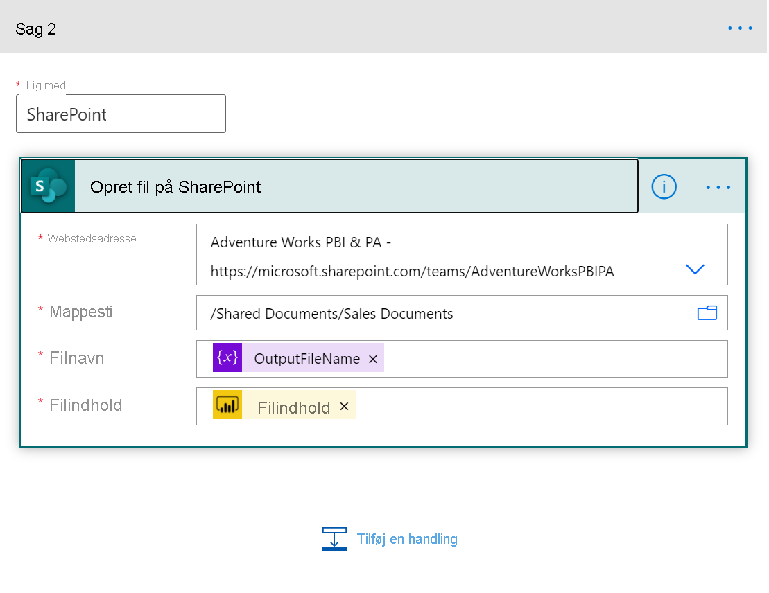 Screenshot that shows the case where you're saving your paginated report to SharePoint Online.