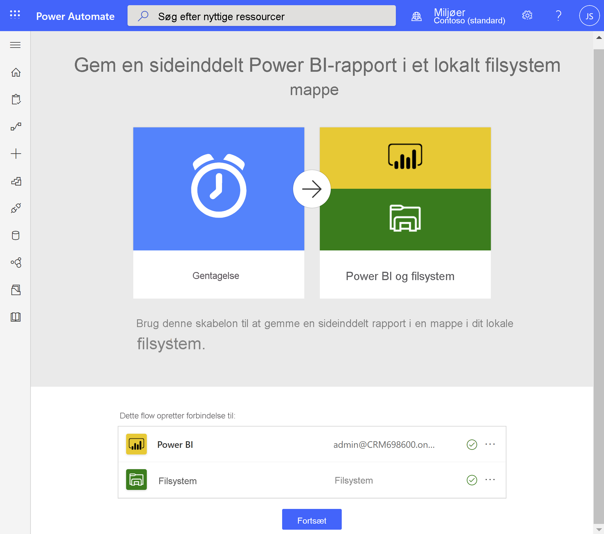 Gem en sideinddelt Power BI-rapport i et lokalt filsystem.