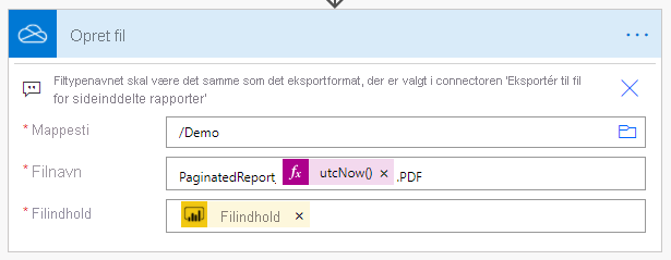 Screenshot that shows where to set the destination path for the file.