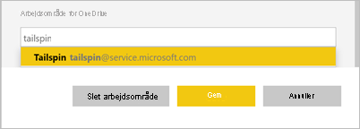 Skærmbillede af Angiv en OneDrive-placering.