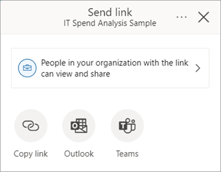 Skærmbillede af dialogboksen Send link.