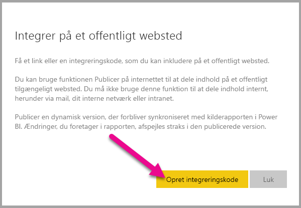 Skærmbillede af Gennemse integrer på et offentligt websted.