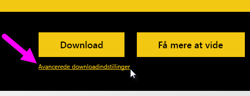 Skærmbillede af knappen Download på downloadsiden for Power BI Desktop.