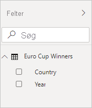 Skærmbillede, der viser ruden Data med felterne Euro Cup Winners, Country og Year.