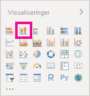 Skærmbillede af ruden Visualiseringer med stablet søjlediagram fremhævet.