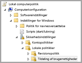 Mappestruktur for lokal computerpolitik