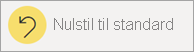 Skærmbillede af den øverste menulinje, hvor ikonet Nulstil til standard er valgt.