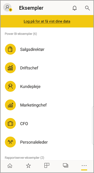 Power BI-mobileksempler